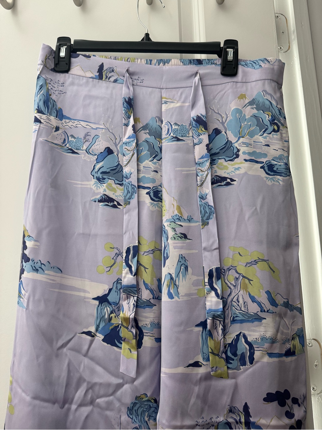 Olivia Von Halle Lavender And Blue Scenic Silk Pajama Set — image 3 of 8